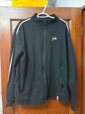 22fresh Black Jacket with White Shoulder Stripes